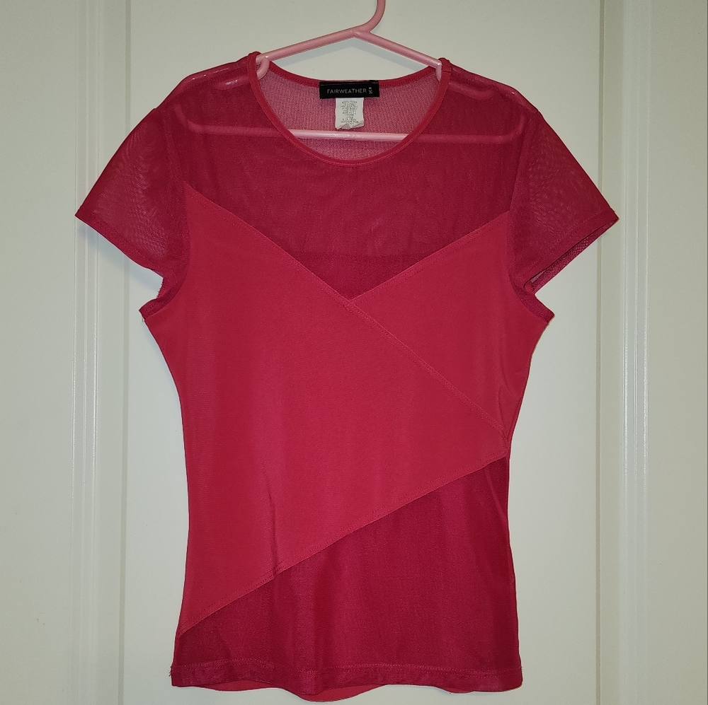 Pink shirt with mesh